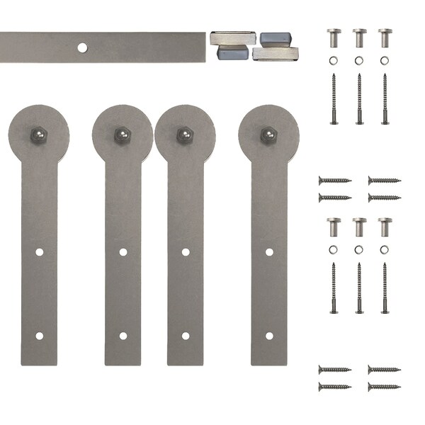 Quiet Glide Soft Close 48" Satin Nickel Round St Mini Double Barn Door Hardware NT.1310.09.SN-48-2-SC - main